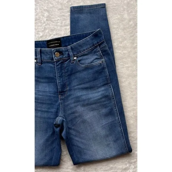 White House Black Market WHBM Curvy-Fit High-RiseCashmere Denim Skinny Jeans