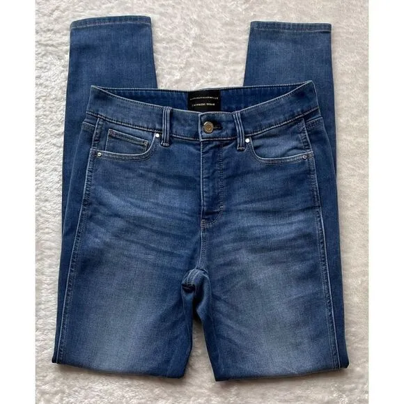 White House Black Market WHBM Curvy-Fit High-RiseCashmere Denim Skinny Jeans