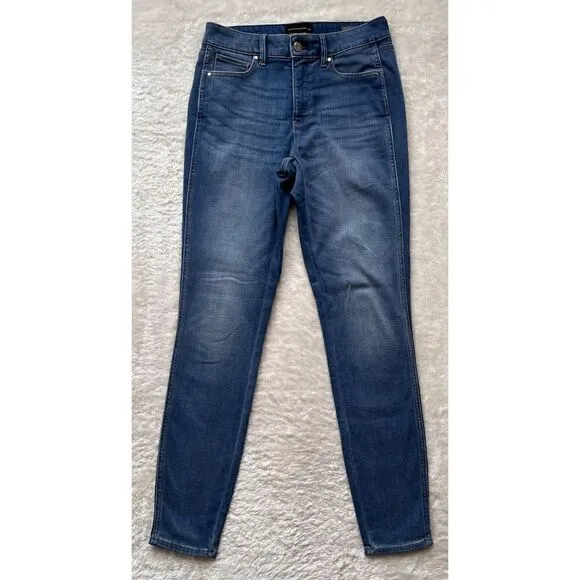 White House Black Market WHBM Curvy-Fit High-RiseCashmere Denim Skinny Jeans
