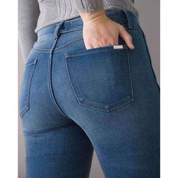 White House Black Market WHBM Curvy-Fit High-RiseCashmere Denim Skinny Jeans