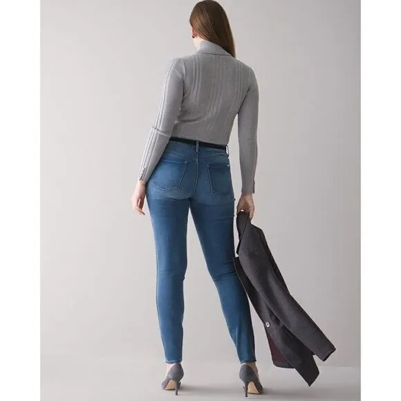 White House Black Market WHBM Curvy-Fit High-RiseCashmere Denim Skinny Jeans