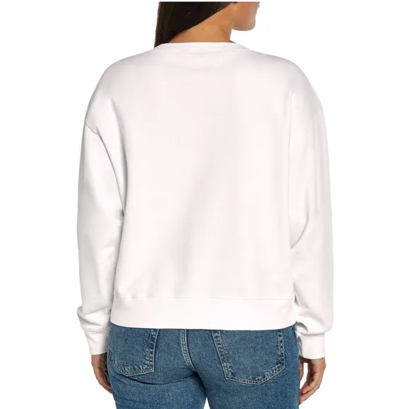 •WILDFOX•NWT LUCENT WHITE GRAPHIC &quot;OVERTHINKER&quot; CREWNECK SIZE MEDIUM