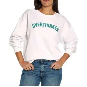 •WILDFOX•NWT LUCENT WHITE GRAPHIC &quot;OVERTHINKER&quot; CREWNECK SIZE MEDIUM