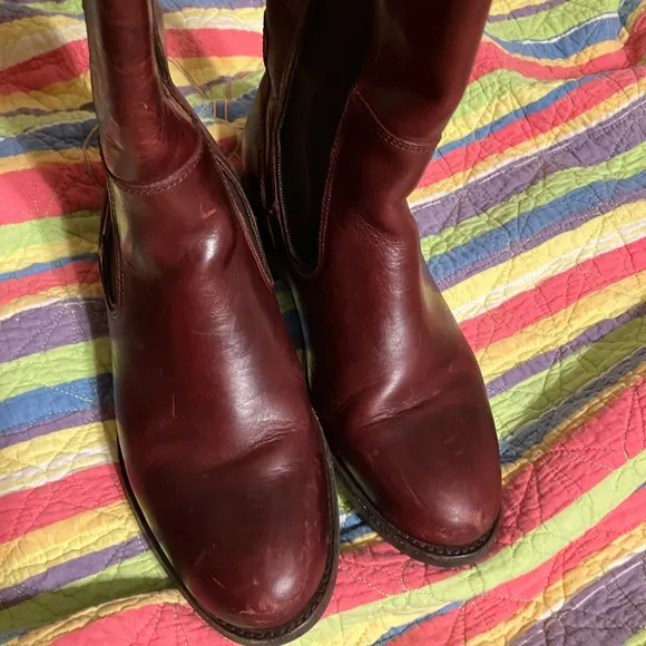 Wolverine 1000 Mile Darcy Riding Boots Cherry Red Leather Pull on Sz 5B