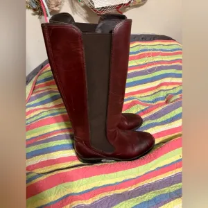 Wolverine 1000 Mile Darcy Riding Boots Cherry Red Leather Pull on Sz 5B