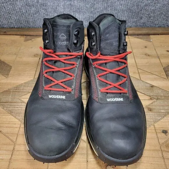 Wolverine Conquer Ultraspring Hiking Boots Men's Mid Black Waterproof - US 13M