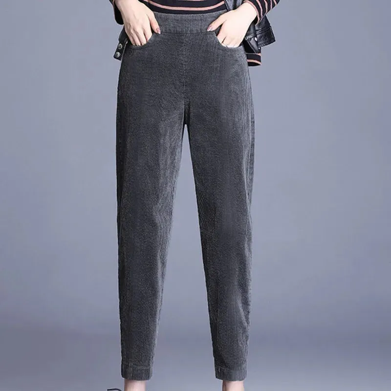 Women Plush Corduroy Warm Pant