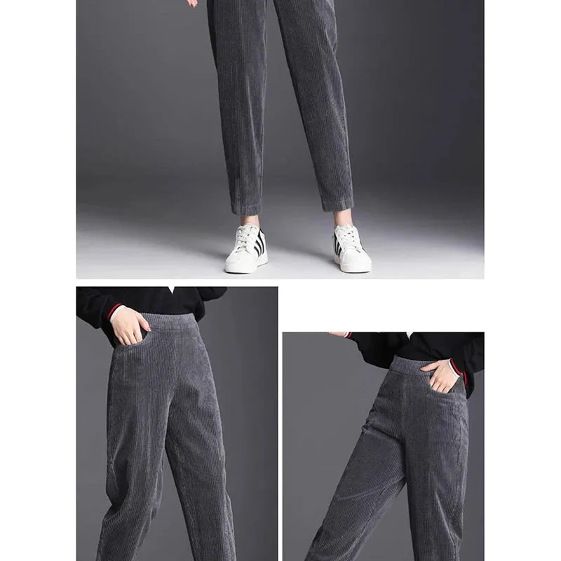 Women Plush Corduroy Warm Pant