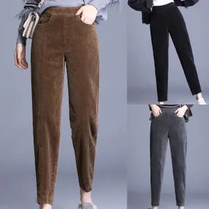 Women Plush Corduroy Warm Pant