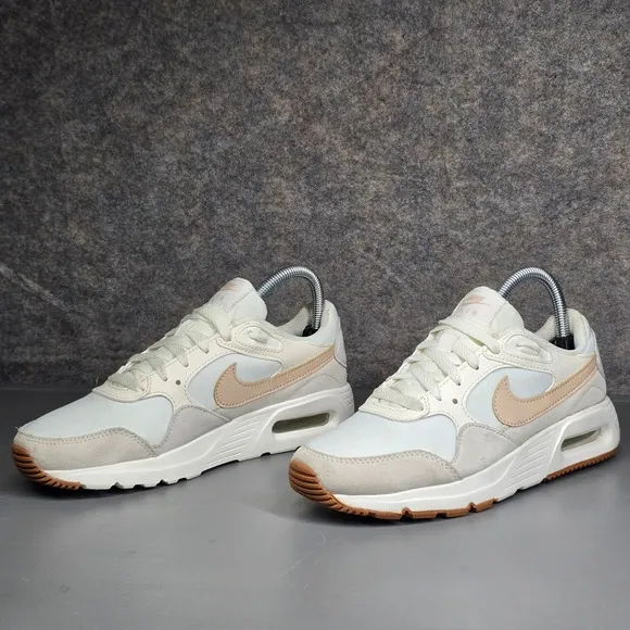 Women's 7 Nike Air Max SC Running Shoes White Beige