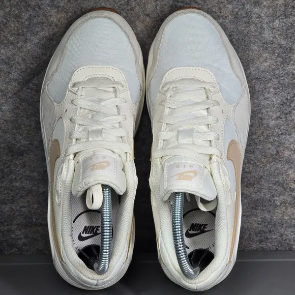 Women's 7 Nike Air Max SC Running Shoes White Beige