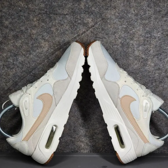 Women's 7 Nike Air Max SC Running Shoes White Beige