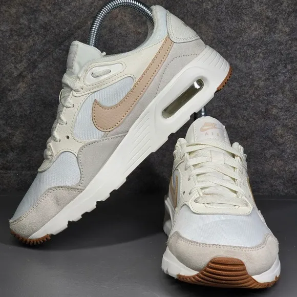Women's 7 Nike Air Max SC Running Shoes White Beige