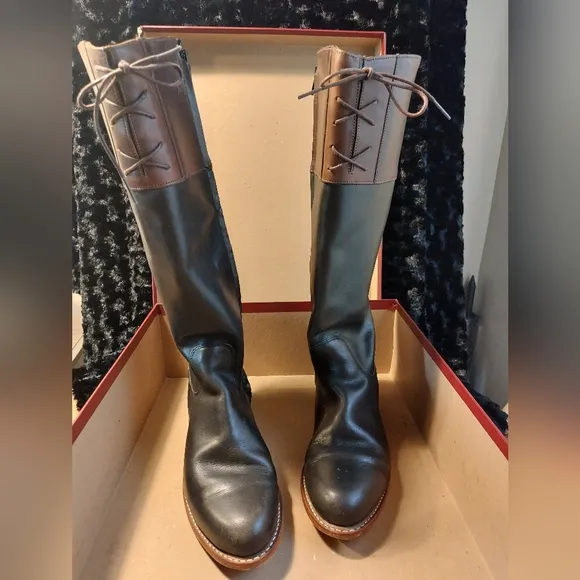 womens black Wolverine Earhart Samantha Pleet Riding Boots  43/11. EUC