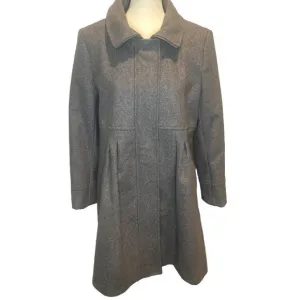 Women’s DKNY Gray Wool Blend Babydoll Peacoat Fully Lined Size 12 Petite MINT