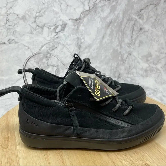 Women’s Ecco Soft 7 Tred Zip Goretex Waterproof Shoes Black Sz 6 New