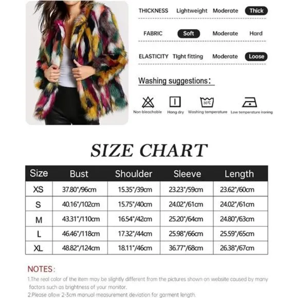 Women’s Faux Fur Coat Winter Jacket Fall Shaggy Furry Open Front Cardigan