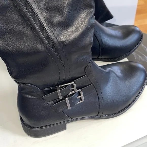 Women’s High Boots Size 8.5 Style &amp; Co. Milah Tall Casual Mid-Calf Boots Black