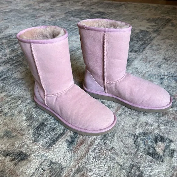 Women's Pink UGG Boots Classic Short Suede Very RARE Color