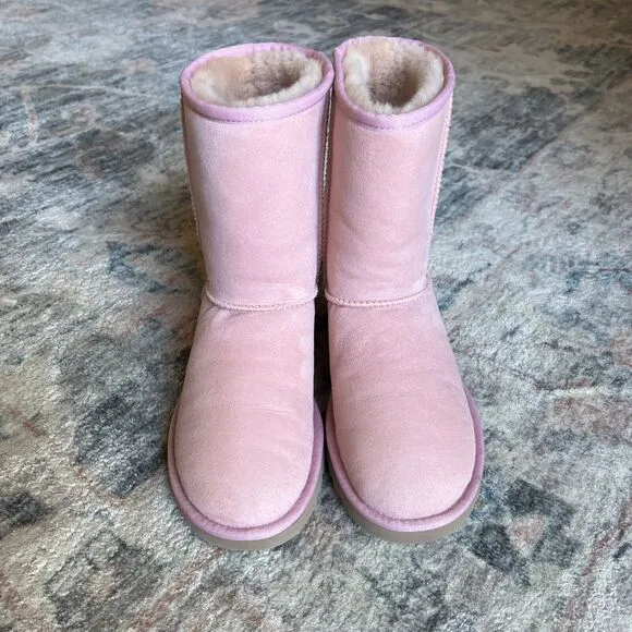 Women's Pink UGG Boots Classic Short Suede Very RARE Color