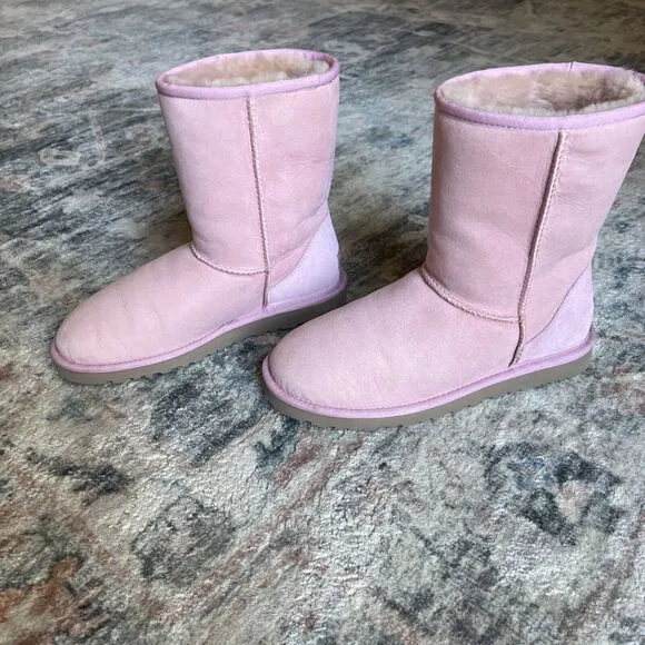 Women's Pink UGG Boots Classic Short Suede Very RARE Color