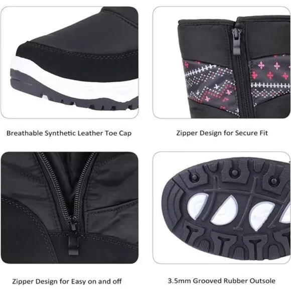 Women's Snow Boots Winter Water-Resistant Fur Lined Frosty Warm Anti-Slip Boots