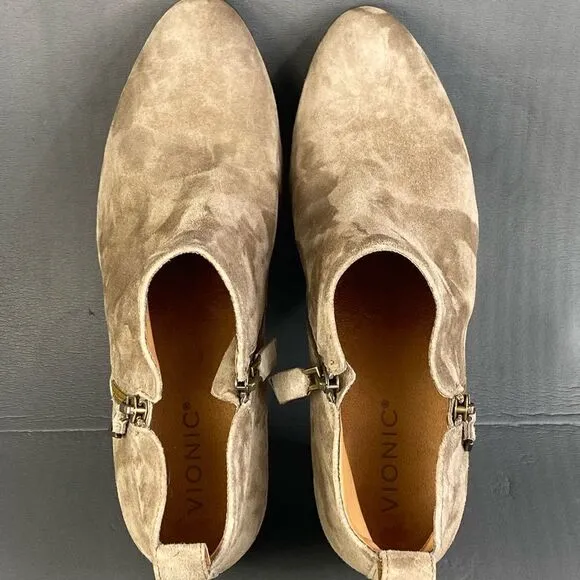 Women's Vionic Cecily Stone Leather Suede booties womens size  9