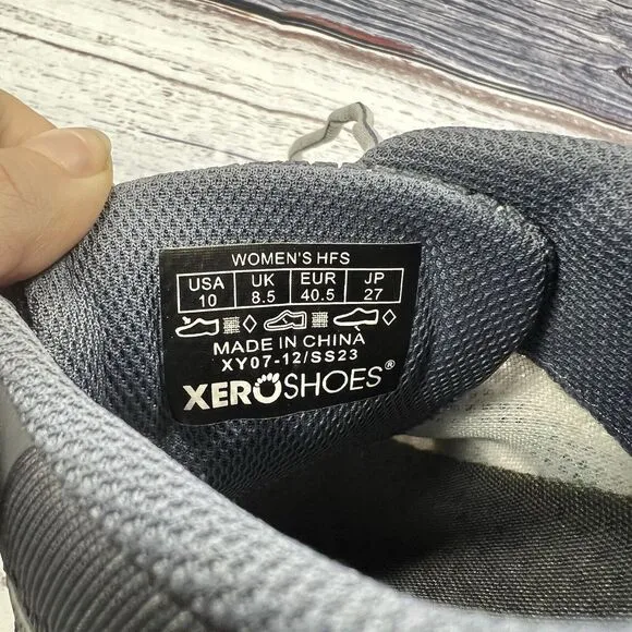 Xero HFS Steel Gray Barefoot Shoes  Zero Drop Sneakers, Women’s Size 10