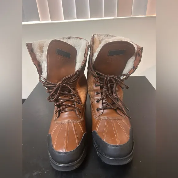 Y2K Marc Ecko Lug Sole Boot Size 13 Leather Shearling Grierson Keystone $199 VTG