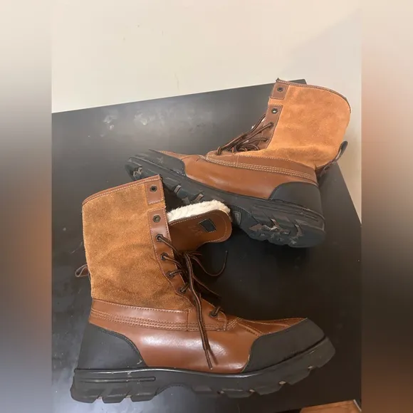 Y2K Marc Ecko Lug Sole Boot Size 13 Leather Shearling Grierson Keystone $199 VTG