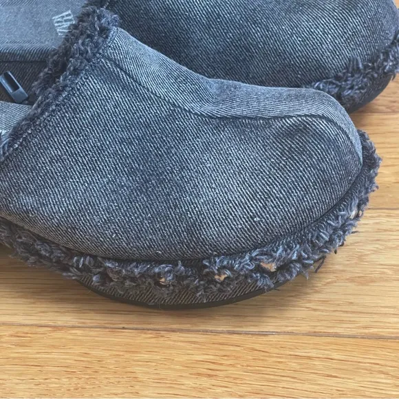 ZARA Denim Black Clogs with studs Jean Mules Slides Shoes Sz 36 EU, US 6