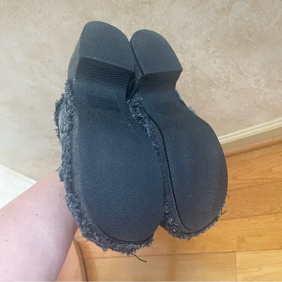 ZARA Denim Black Clogs with studs Jean Mules Slides Shoes Sz 36 EU, US 6