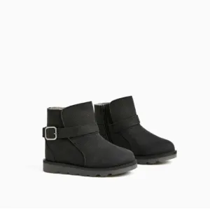 ZARA KIDS 100% LEATHER WARM LINED BOOTS NEW &amp; TAGS US 6