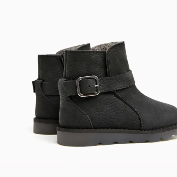 ZARA KIDS 100% LEATHER WARM LINED BOOTS NEW &amp; TAGS US 6