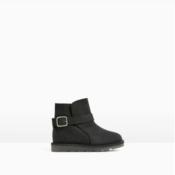 ZARA KIDS 100% LEATHER WARM LINED BOOTS NEW &amp; TAGS US 6