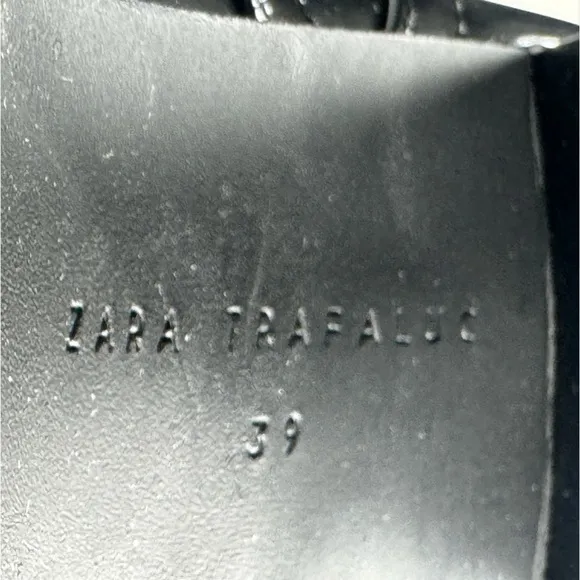 Zara Zip-Up Black and Silver Boots - Size 39