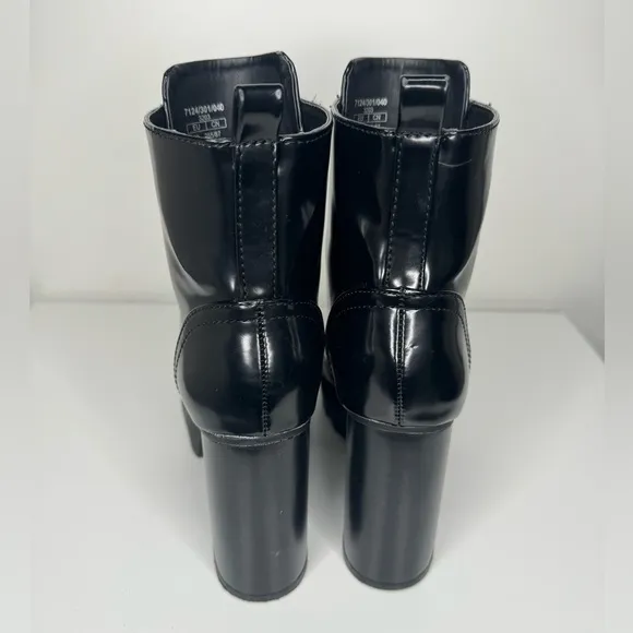 Zara Zip-Up Black and Silver Boots - Size 39